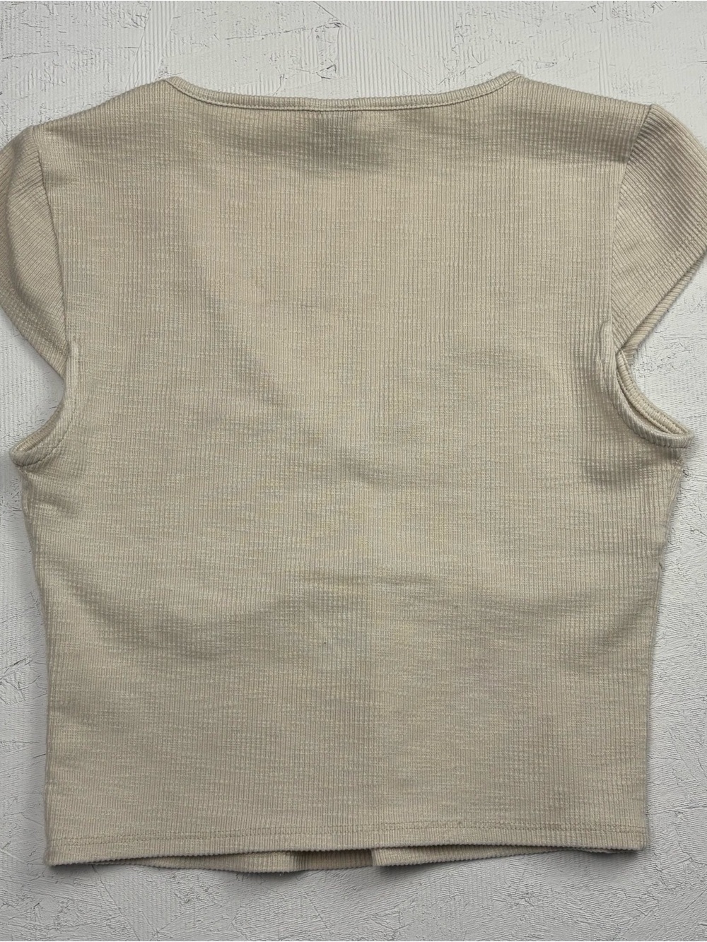 Wild Fable Ribbed V-Neck Cap Sleeves Top in Light Beige Sz Small - Picture 10 of 10